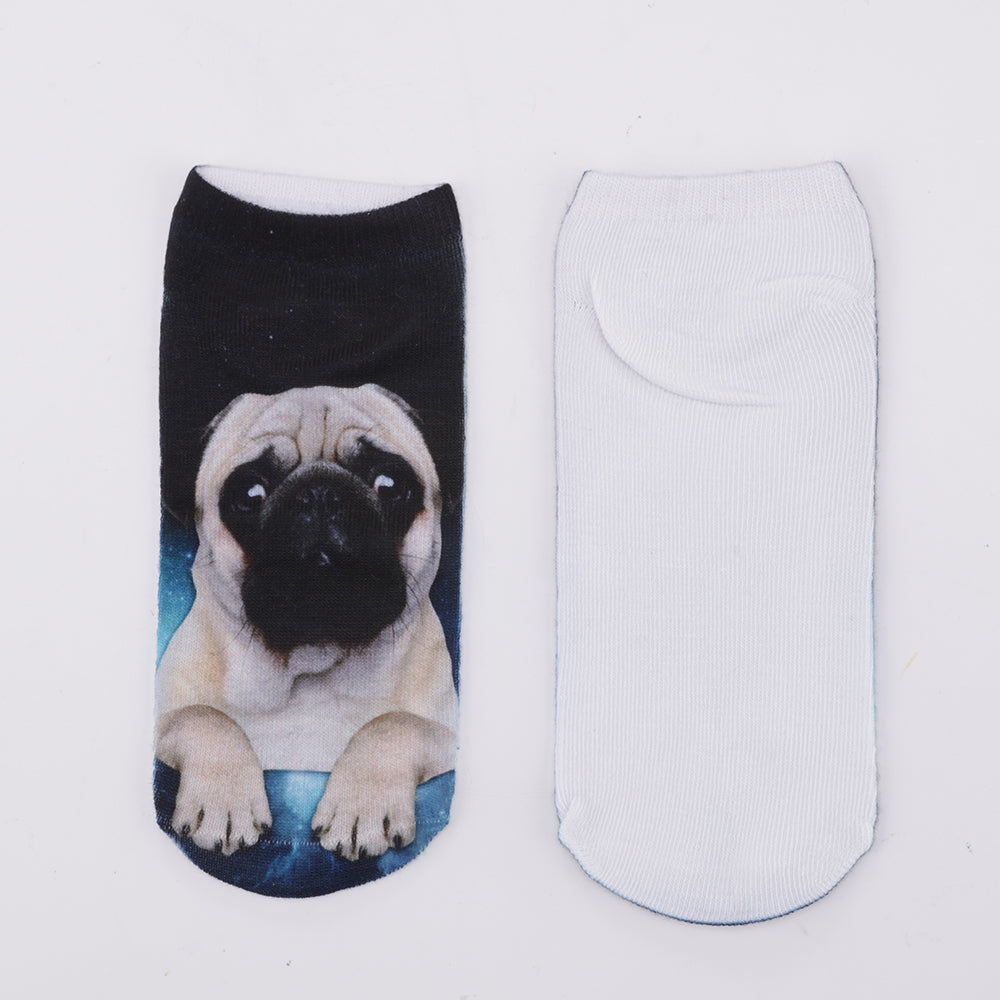 Louis Pug Face Luxury Dog Attire Pattern Face Socks