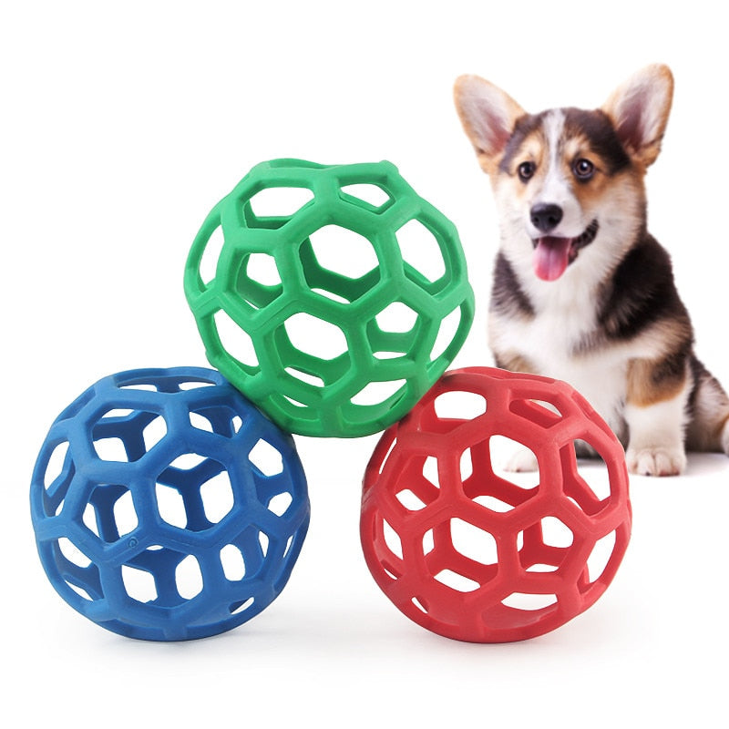 Dropship Dog Chew Toy Natural Rubber Puzzle Ball Dog Geometric