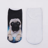 Cute Pug Dog Pattern 3D Printed Unisex Low Ankle Socks