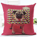 Funny Pug Decorative Throw Pillow cushion cover