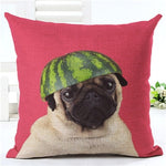 Funny Pug Decorative Throw Pillow cushion cover