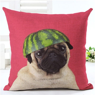  YIEDYLPO Funny Pug Dog Throw Pillow Covers Square Cushion Couch  Pillows Case for Bed Sofa Living Room Decorative 18 x18 : Home & Kitchen