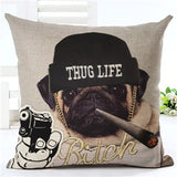 Funny Pug Decorative Throw Pillow cushion cover