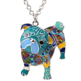 Metal Enamel Pug Dog Necklace