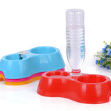 Plastic Dual Use Double Bowls For Puppy Cat Automatic Water dispensing