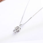 Cute Small Dog 925 Sterling Silver Cubic Zirconia Necklaces & Pendant