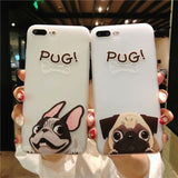 Cute Cover case for iPhone 7 5 5S SE For iphone On 6 6s 6/7/8 plus X 10 BullDog or Pug Pattern Soft Silicone