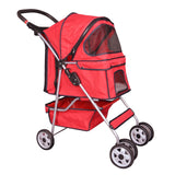 Pet Stroller Dog Or Cat Cage Trolley Travel Folding Carrier