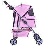 Pet Stroller Dog Or Cat Cage Trolley Travel Folding Carrier