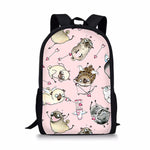 Multipurpose Backpack/Bags Pug Dog Print