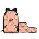 Multipurpose Backpack/Bags Pug Dog Print