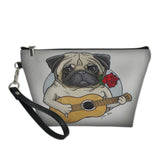 Pug Playing Guitar Cosmetic Makeup Bag