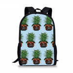 Fashion Pineapple Pug Dog Backpack