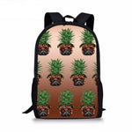 Fashion Pineapple Pug Dog Backpack