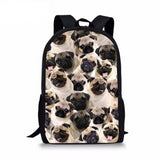 Fashion Pineapple Pug Dog Backpack