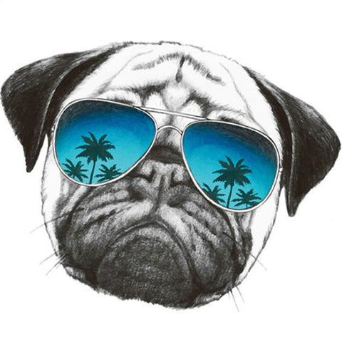 Hawaiian Pug T shirt iron on transfer patch